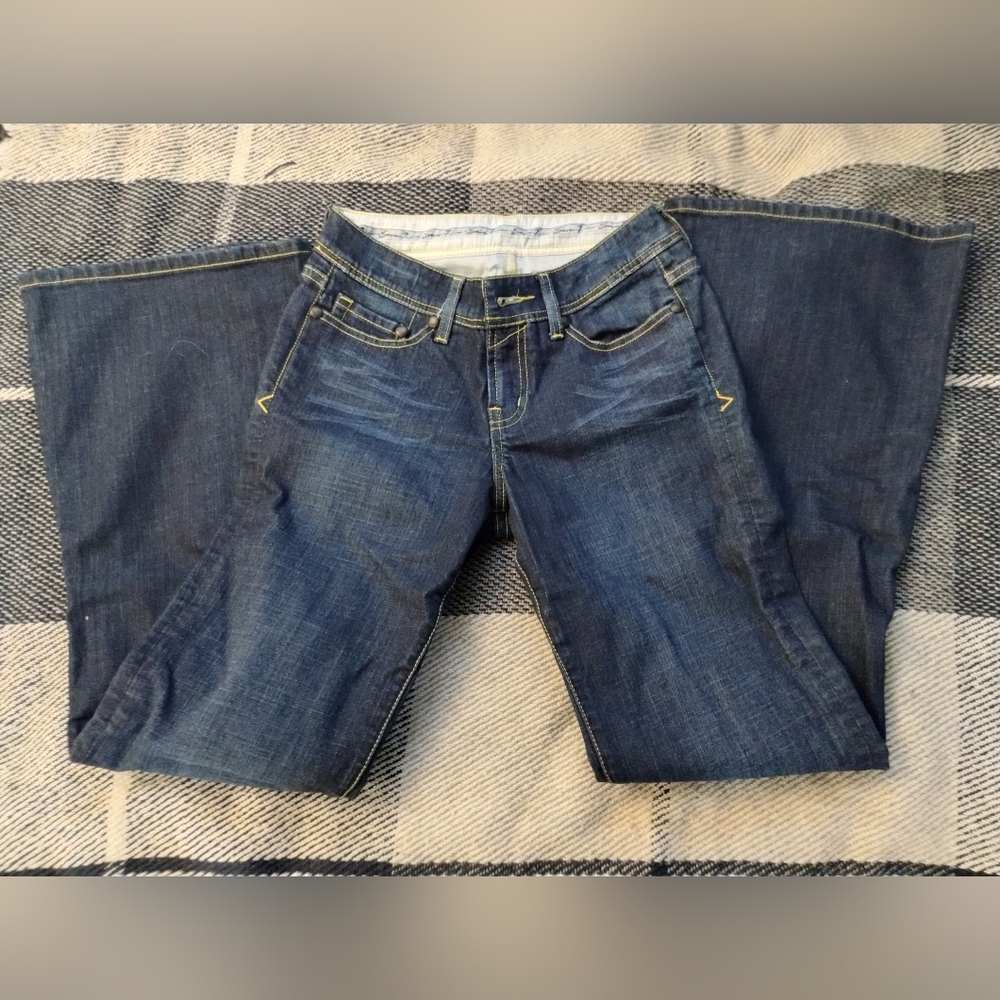 Seven7 Jeans Size 2 Wide Leg Flare Blue Denim